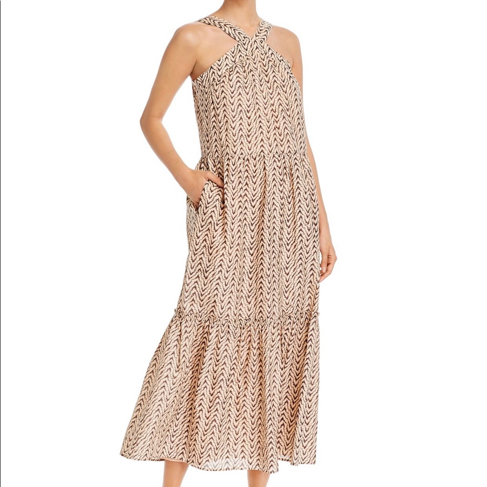 Joie Rosabel printed tiered long dress .